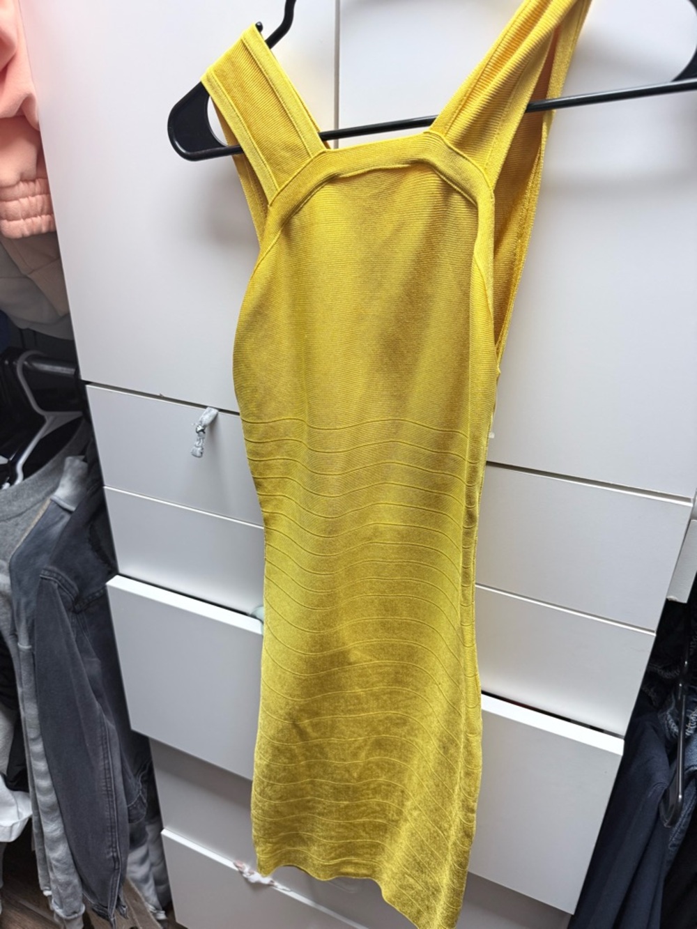 Marciano Yellow Bandage Bodycon Dress Open Back Size Small